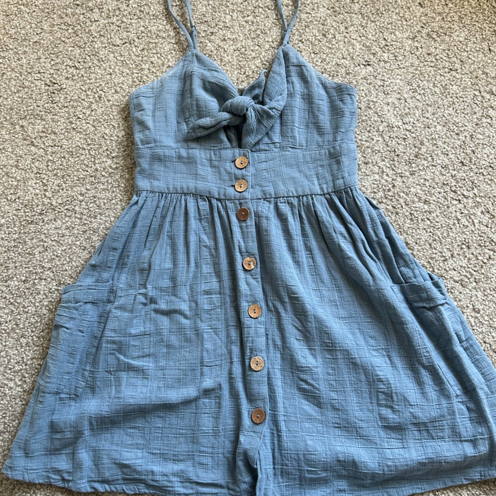 Roxy Blue Tie Dress